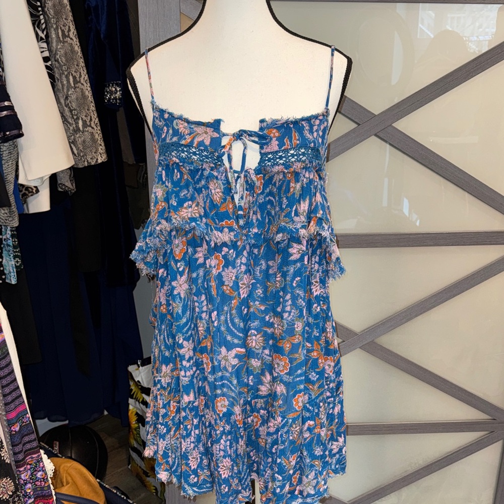 Free People Blue Floral Mini Dress or Tunic